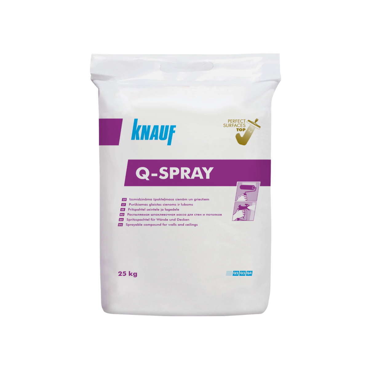 Knauf Q-Spray Sack gatavā špakteļmasa sienām un griestiem, izsmidzināmā