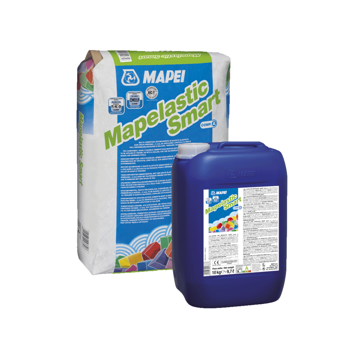 Mapei Mapelastic Smart  A+B Divkomponentu, elastīga cementa bāzes hidroizolācija, 30 kg
