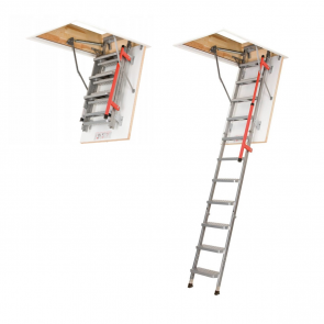 Fakro Bēniņu kāpnes ar metāla pakāpieniem, trīsdaļīgas LML Lux, 280cm, 60x120cm