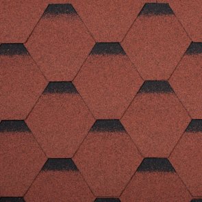 Mida Rock Hexagonal Bitumena šindelis 3m2, Sarkans