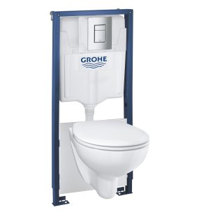 Grohe Solido 5-in-1 Komplekts Bau Ceramic pods ar SC vāku, taustiņš Skate Cosmo, hroms (38 732 000), h=1.13m
