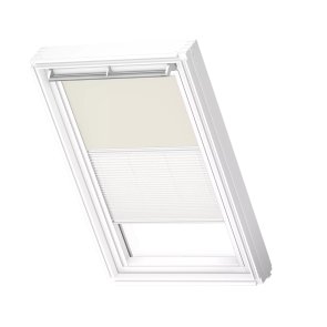 Velux DFD Duo Gaismu necaurlaidīgas jumta logu žalūzijas ar rokas vadību, ar baltām sliedēm, MK04, 78x98cm, bēšas