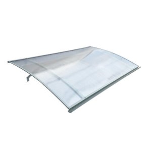 Starkedach L-160 Jumtiņš durvīm ar slīpumu uz priekšu, 160x100x25cm, Gaiši pelēks/caurspīdīgs