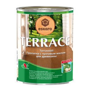 Eskaro Terrace Eļļa uz šķīdinātāju bāzes koka virsmas aizsardzībai, bezkrāsaina, 0.9L
