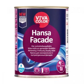 Vivacolor Hansa Facade Krāsa mūra un apmestām fasādēm, pilnīgi matēta, bāze LA, 0,9L