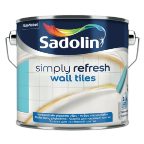 Sadolin Simply Refresh Wall Tiles Pusmatēta krāsa keramikas sienas flīzēm, BW 0.5L
