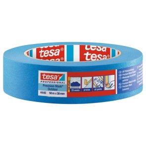 Tesa 4440 Precision Mask Outdoor krāsotāju lente ārdarbiem, zila, 38mm x50m