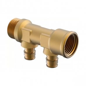 Uponor Q&E Sadalītājs 3/4 collas, iekšējā/ārējā vītne, 2x16mm, c/c35mm