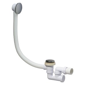 Wirquin Quick Clac Vannas sifons ar izplūdi, plastmasas, d=40/43mm, 800 mm, balts/hroms