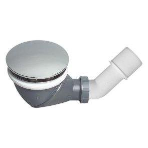 Wirquin James Dušas paliktņa sifons + adapteris, plastmasas, d=90x40/50mm, pelēks/hroms