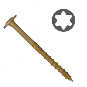 Wkret-met Шуруп для дерева с плоской головкой Torx 40, жёлтый , 8x140mm (25gab)