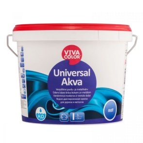 Vivacolor Universal Akva Ūdens bāzes krāsa kokam un metālam, matēta, bāze A, 2,7L