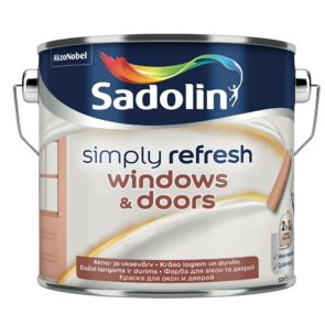 Sadolin Simply Refresh Windows & Doors Pusmatēta krāsa logiem un durvīm, BW 0.5L