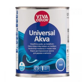 Vivacolor Universal Akva Ūdens bāzes krāsa kokam un metālam, matēta, bāze A, 0,9L