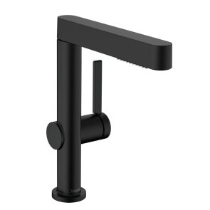 Hansgrohe Finoris 230 Virtuves izlietnes maisītājs ar izvelkamu dušu, ar push-open, matēts melns