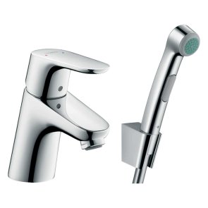 Hansgrohe Focus 70 Vannas istabas izlietnes maisītājs ar Bidette dušu, hroms