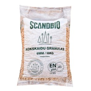Scandbio Premium kokskaidu granulas 6mm, 15kg