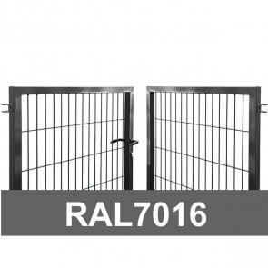 Vilmars Žoga Divviru vārti ar kvadrātprofila stabiem, antracīta, 1.5x4m